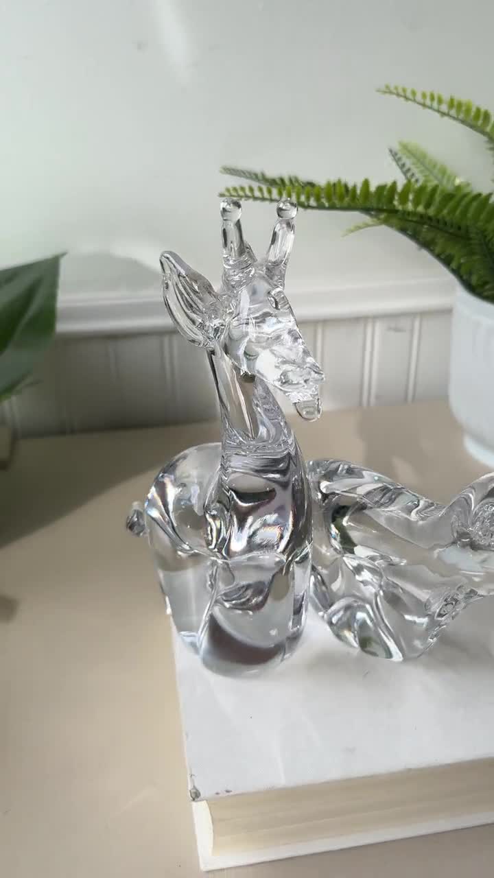 Vintage 1980s Crystal Glass Animal Figurines, Set of 4, Murano
