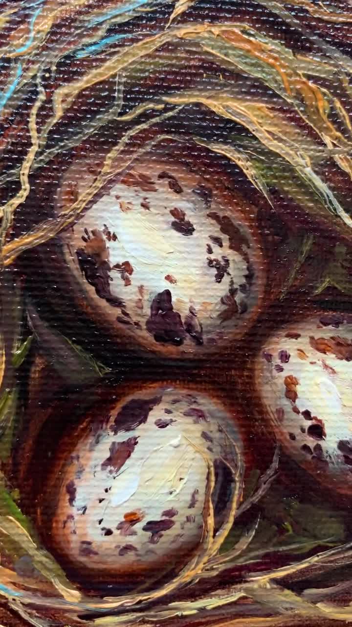 Bird Nest Viper Scenery 8K Oil Painting · Creative Fabrica