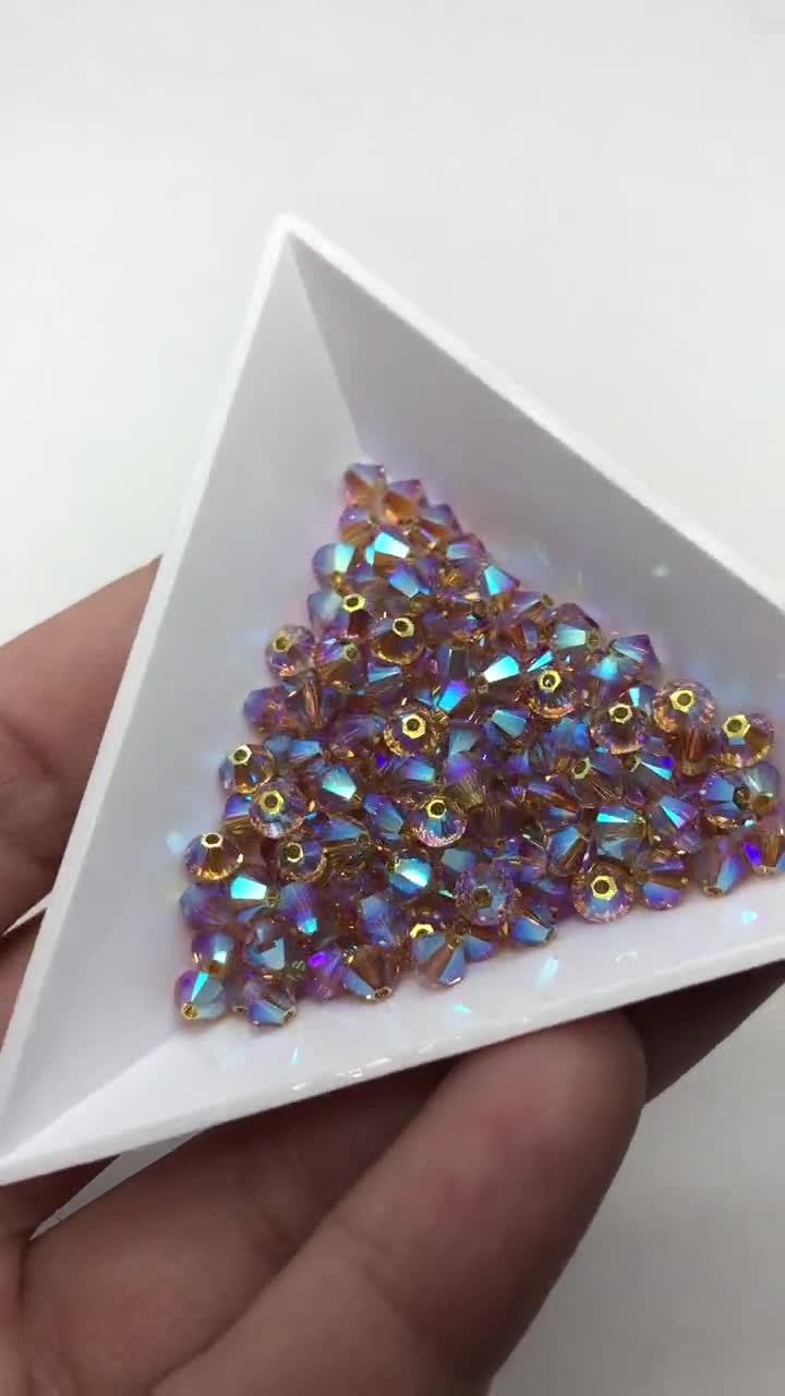 144pc 4mm Light Colorado Topaz AB2X Swarovski Crystal
