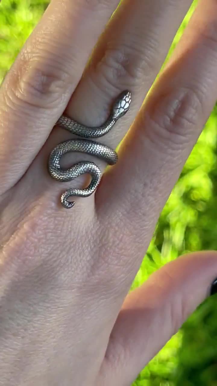 Silver SNAKE 925K Ring| Sterling silver Adjustable Serpent Ring