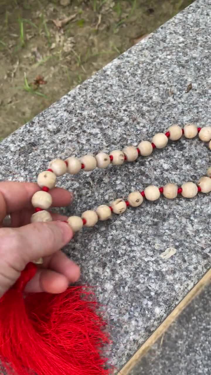 Tulsi Mala 108 Prayer Beads Mala, Knotted Wood Rosary, Tulasi Mala
