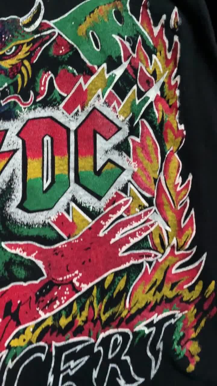 STONEANDDAGGER Vintage AC/DC Baseball Shirt