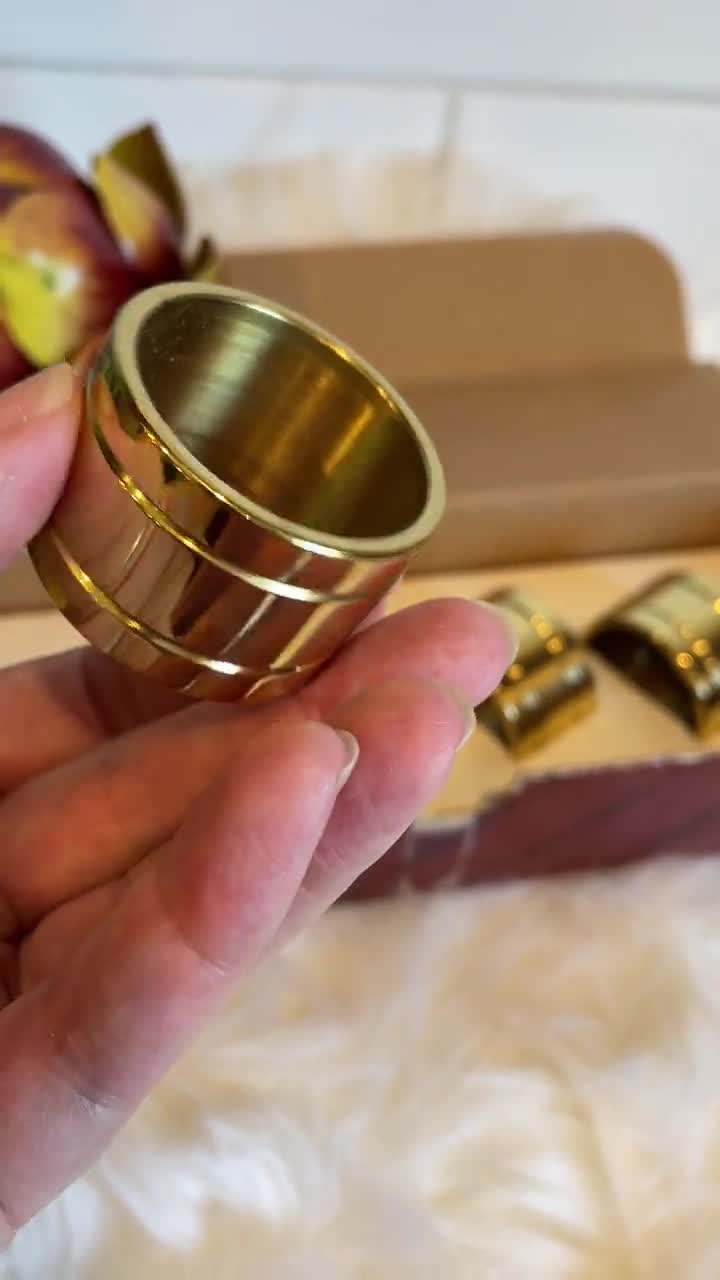 Baldwin Devon Solid Brass Napkin Rings - Set of 4