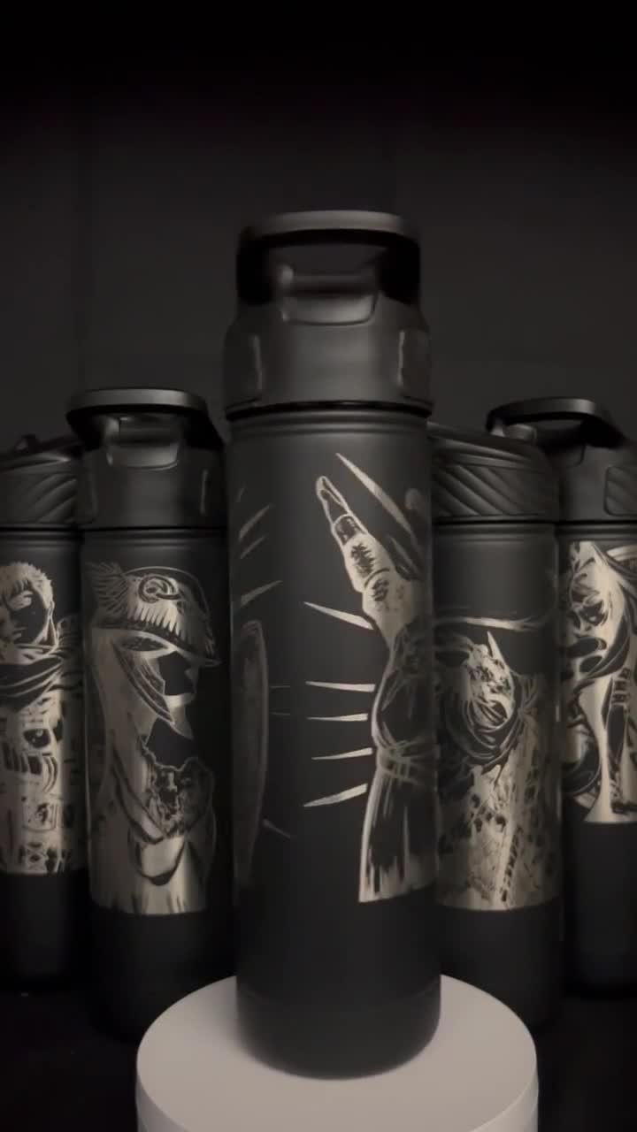 Berserk 40 oz stainless insulated with straw laser engraved water