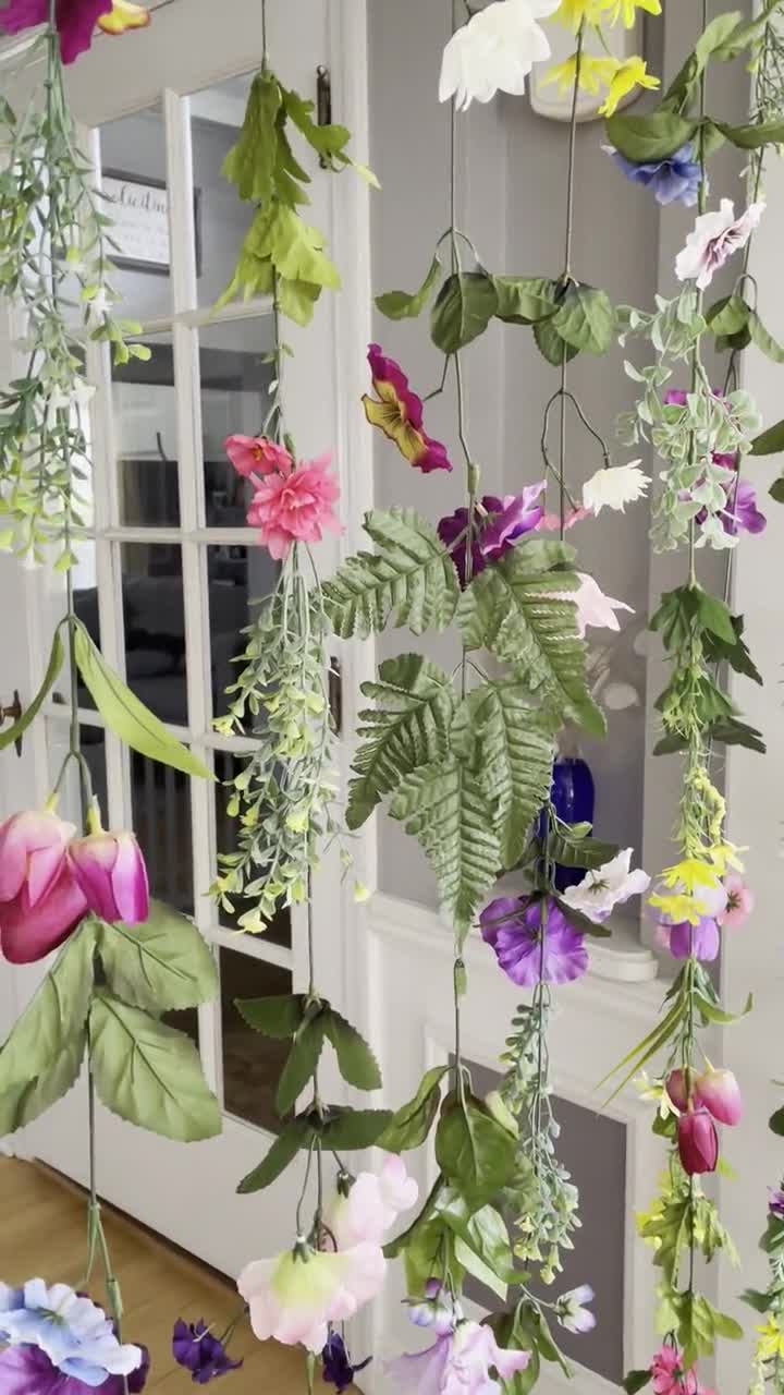 1pc-Metal wall hanging wildflower garland spring and summer