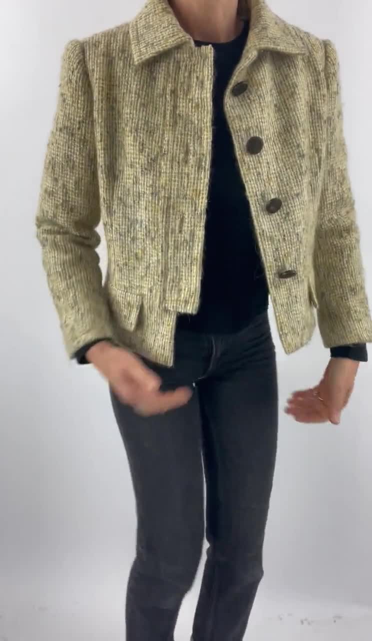 Vintage Yves Saint Laurent Tweed Jacket 1960s | Haute Couture Wool
