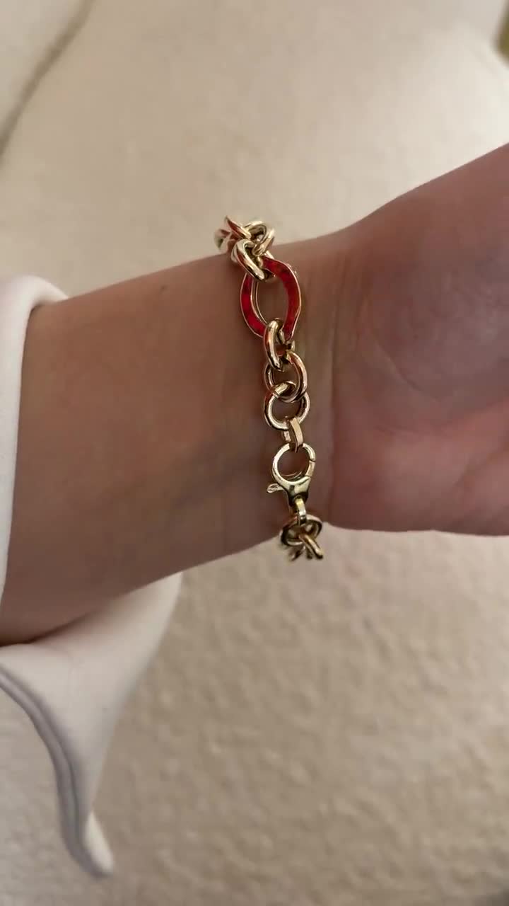 14K イタリアンイエローゴールド スペシャルミックスリンクチェーン