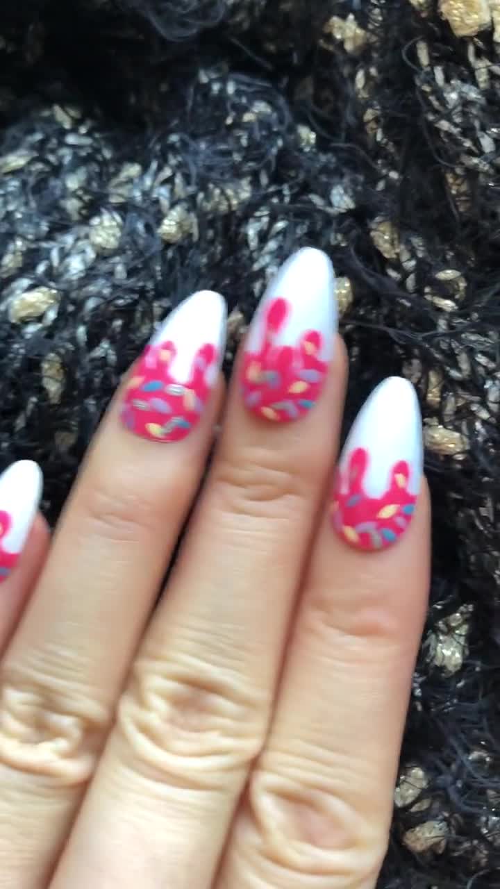 Ice Cream Nails, Ice-cream, Summer Nails, Sprinkles, Icecream, Press on  Nails, Hand Painted Nails, Hand Made Nails, Manicure, False Nails 