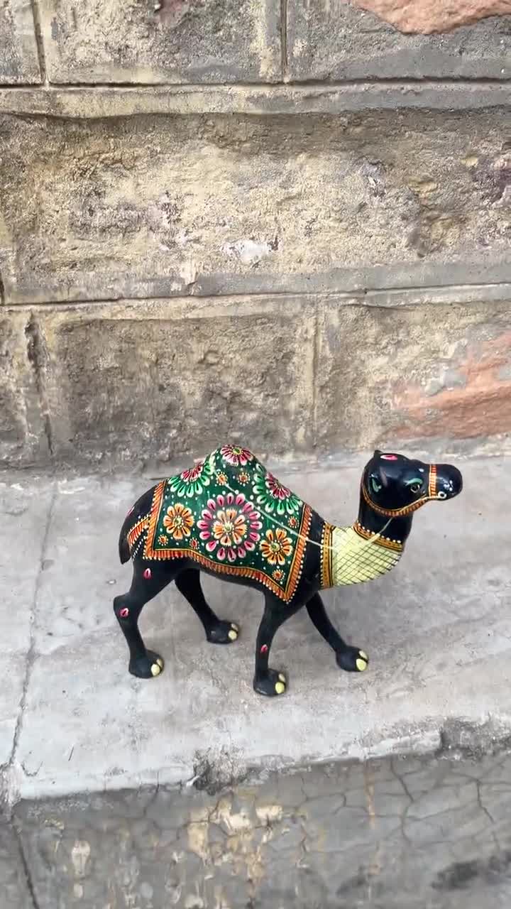 Camel Lovers, Decorative Wooden Camel Statue, Handcrafted