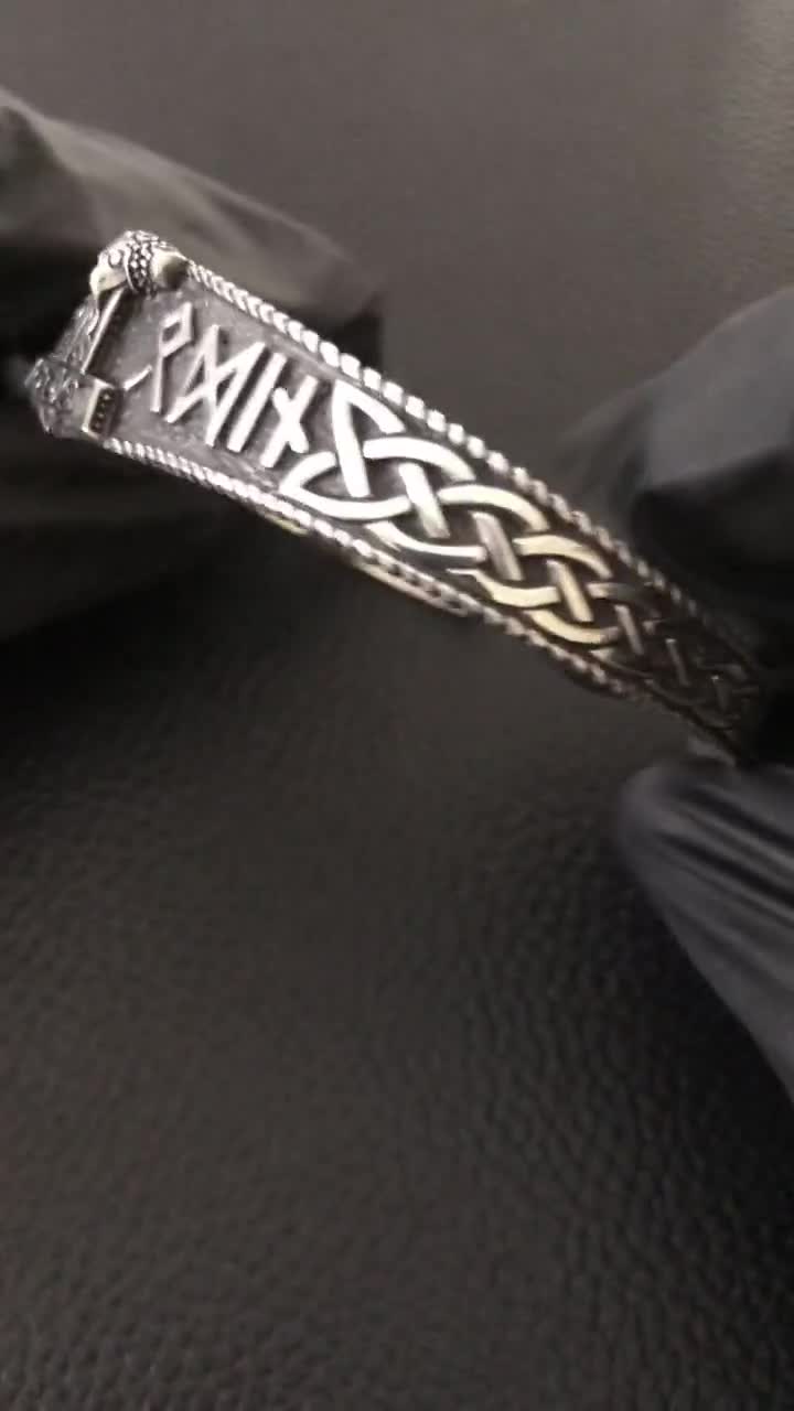 Braccialetto celtico Mjolnir vichingo in argento sterling 925 fatto a mano, accessori per gioielli, regalo VINTZ - Italia