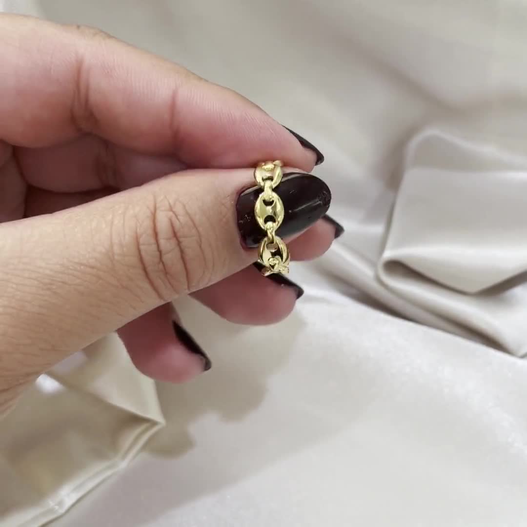 アクセサリー luijewelry marine chain ring Link Chain Ring, Mariner Ring, Puff Mariner Band, Gold
