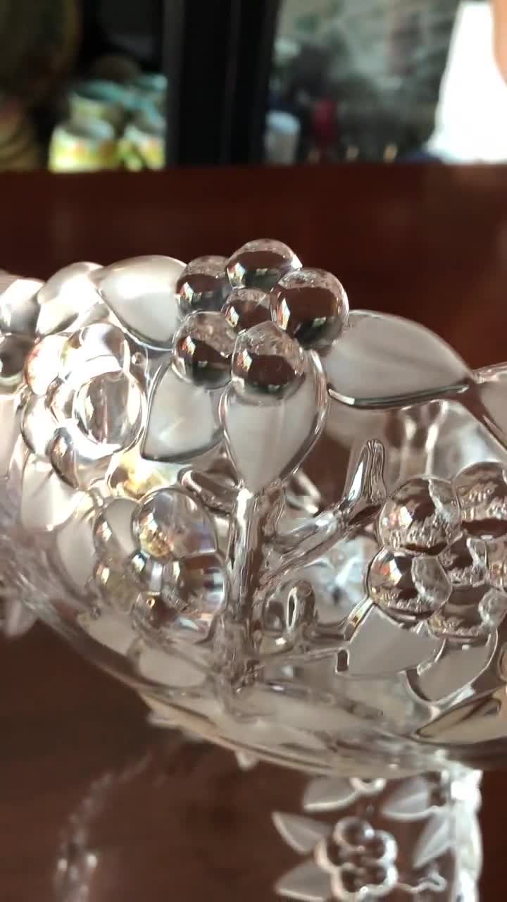 Vintage Crystal Serving Platter and Bowl, Crystal Clear