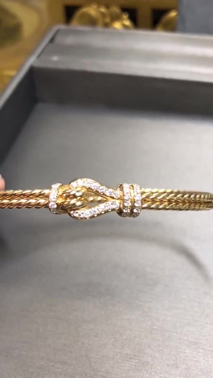 DAVID YURMAN Thoroughbred Loop 18-karat gold diamond bracelet