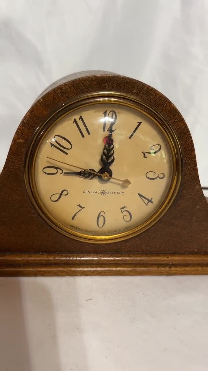 Vintage General Electric Mantel Clock Wooden Wood Working