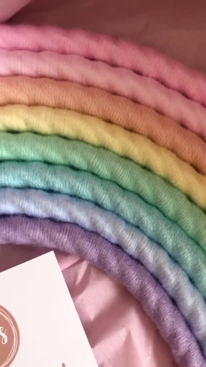 Extra Large Pastel Rainbow Fibre Wall Hanging Macrame Kids Decor Nursery  Bedroom 