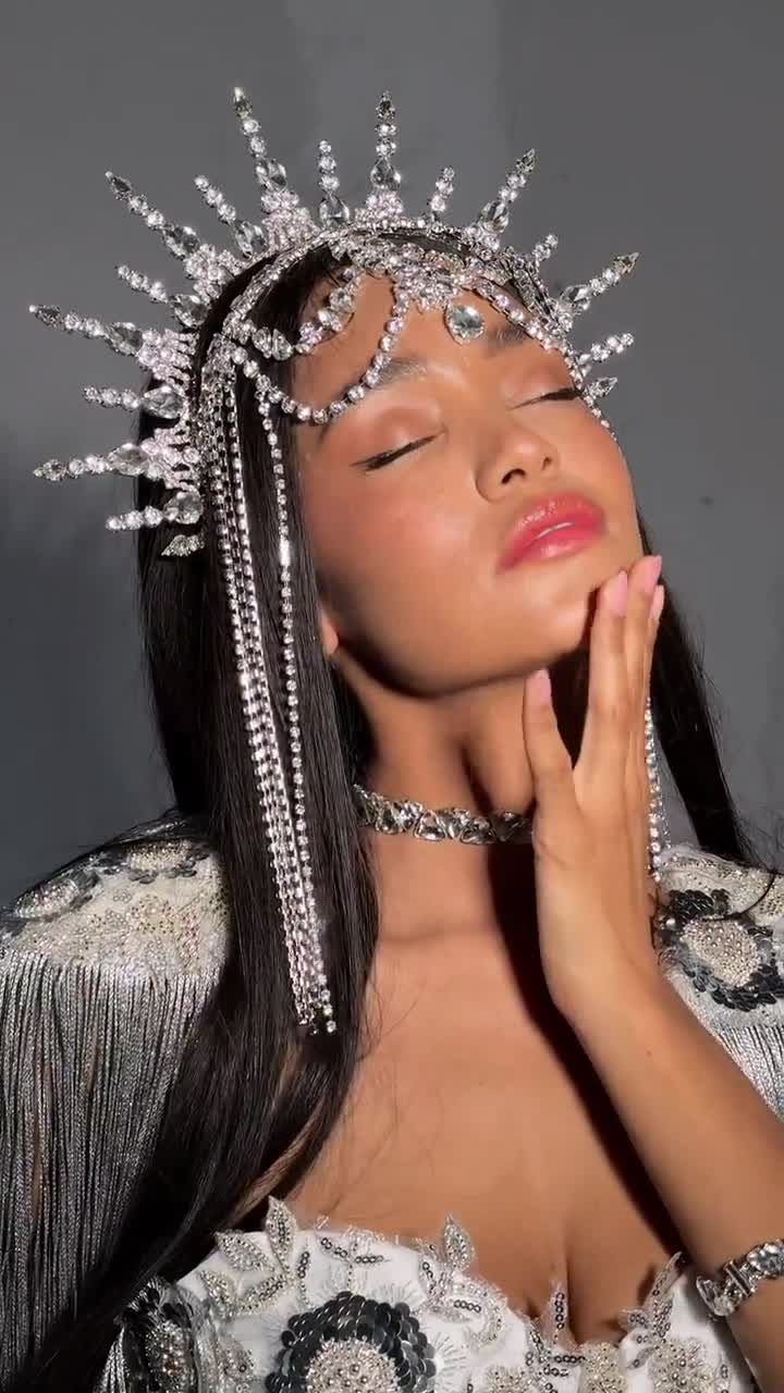 rhinestone halo headpiece