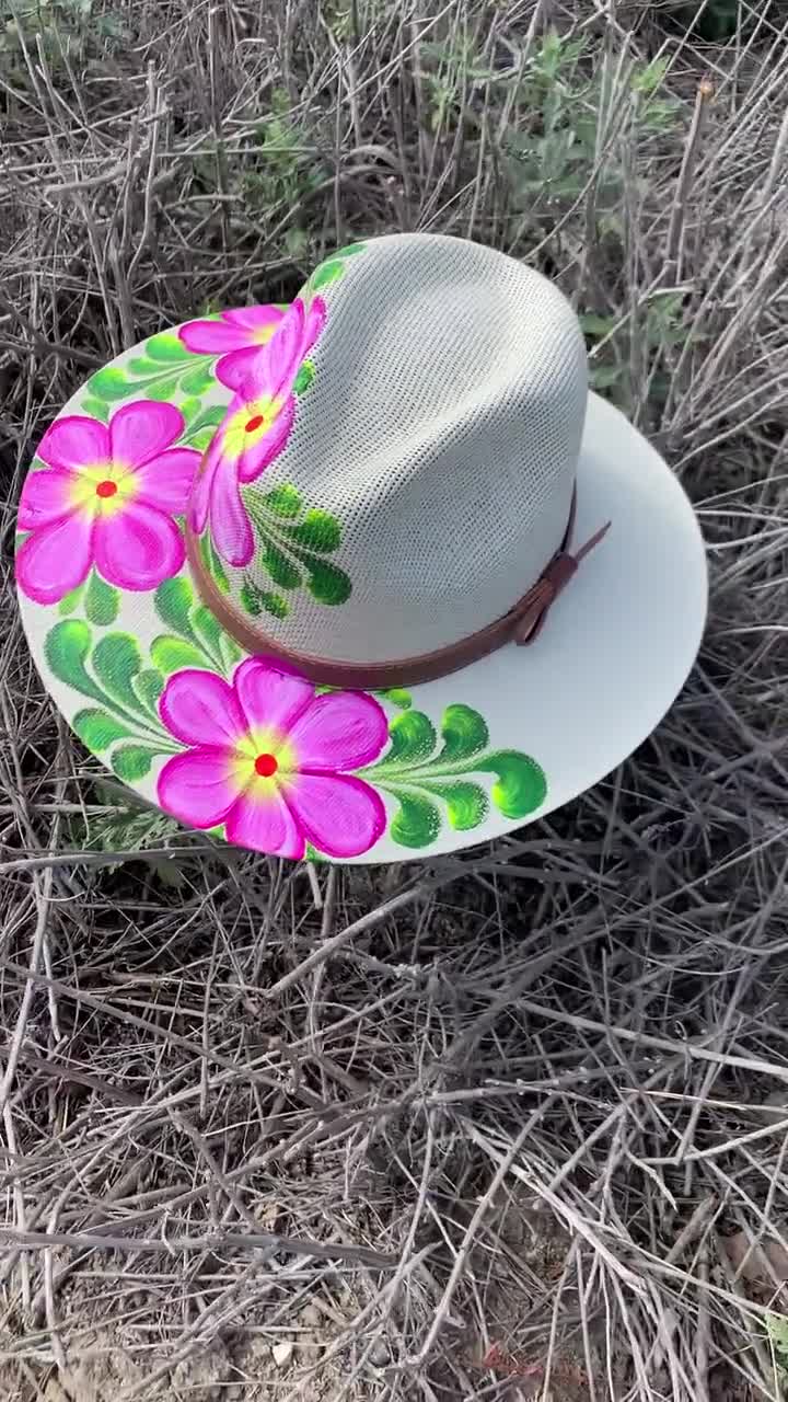 Hand Painted Hat, Painted Straw Hat, Straw Hat, Mexican Hat