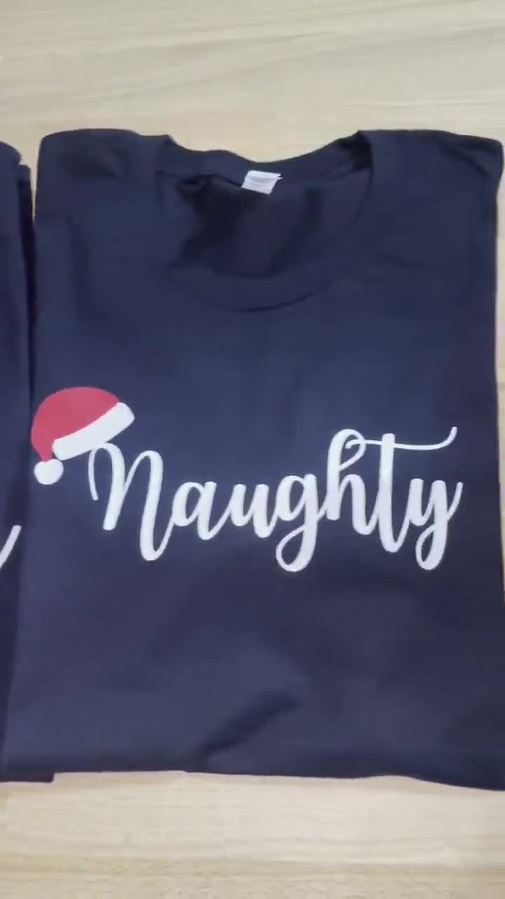 Naughty And Nice Christmas Couple T-Shirts - Funny Holiday Gift For Him & Her - View #7