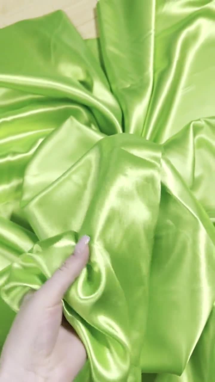 SALE Shiny Satin 7852 Bright Lime Green, by the yard