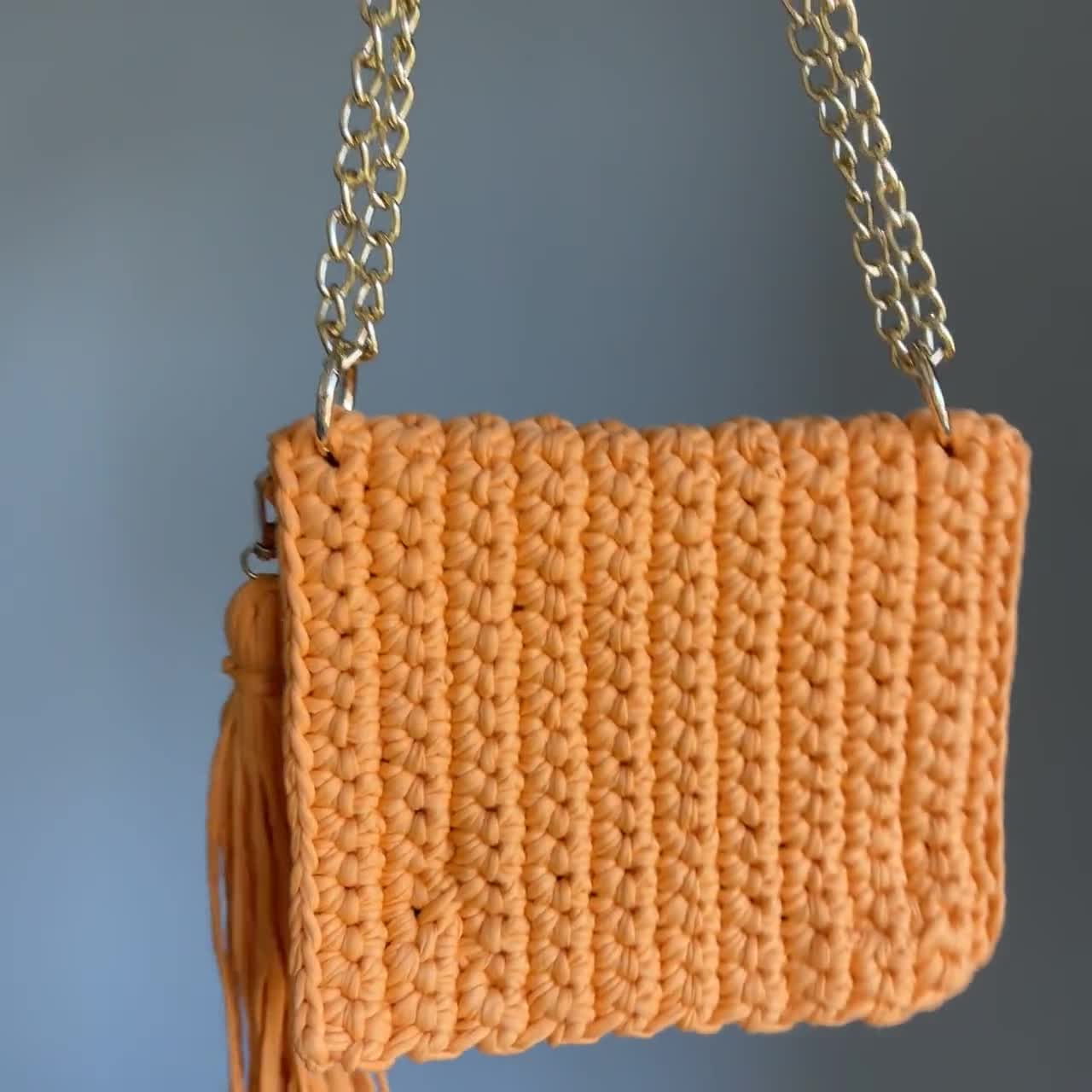 Crochet Clutch Bag, Yarn Clutch Handbags, Casual Bag, Luxury Handmade Bag  for Women, Woven Bag, Gifts for her