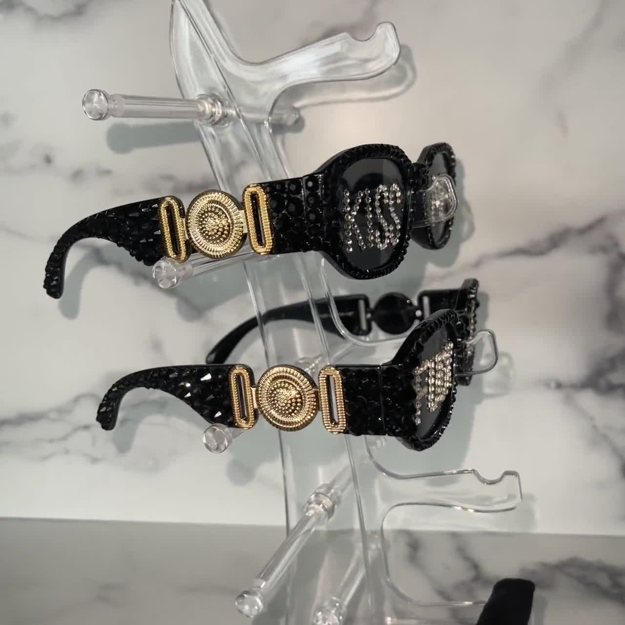 札付き❤️✨シムランス✕ラコロ✨ Kiss Me Bling ミラーサングラス 文字入り | ハンドクリスタル