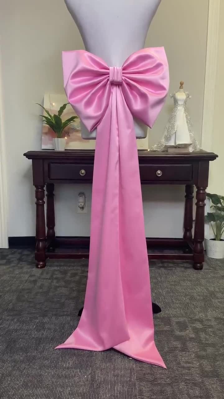 Large Satin Dress Bow, Wedding Dress Bow, Pink Dress Bow, Satin Big Bow For Dress Large Satin Dress Bow, Wedding Dress Bow, Pink Dress Bow, Satin Big Bow For Dress
