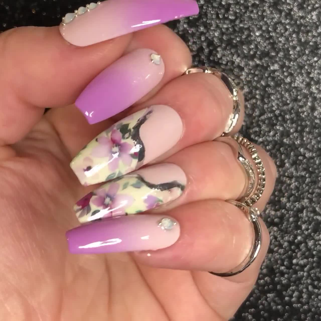 Nails Gem💅😍  Lavender nails, Lilac nails, Purple acrylic nails