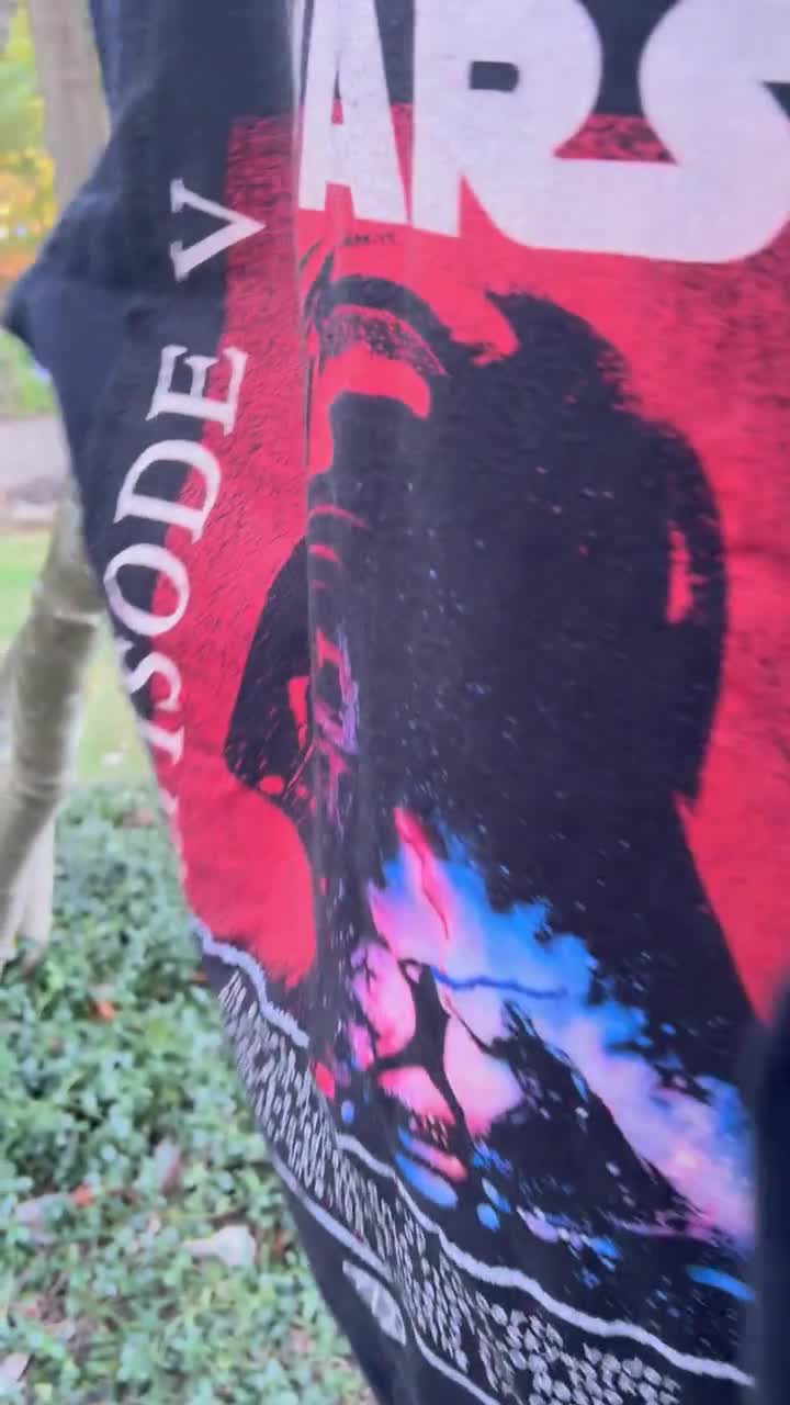 Star Wars EMPIRE Strikes Back H&M Black Denim Jacket UPCYCLED Mash Up Size Small (S) video poster