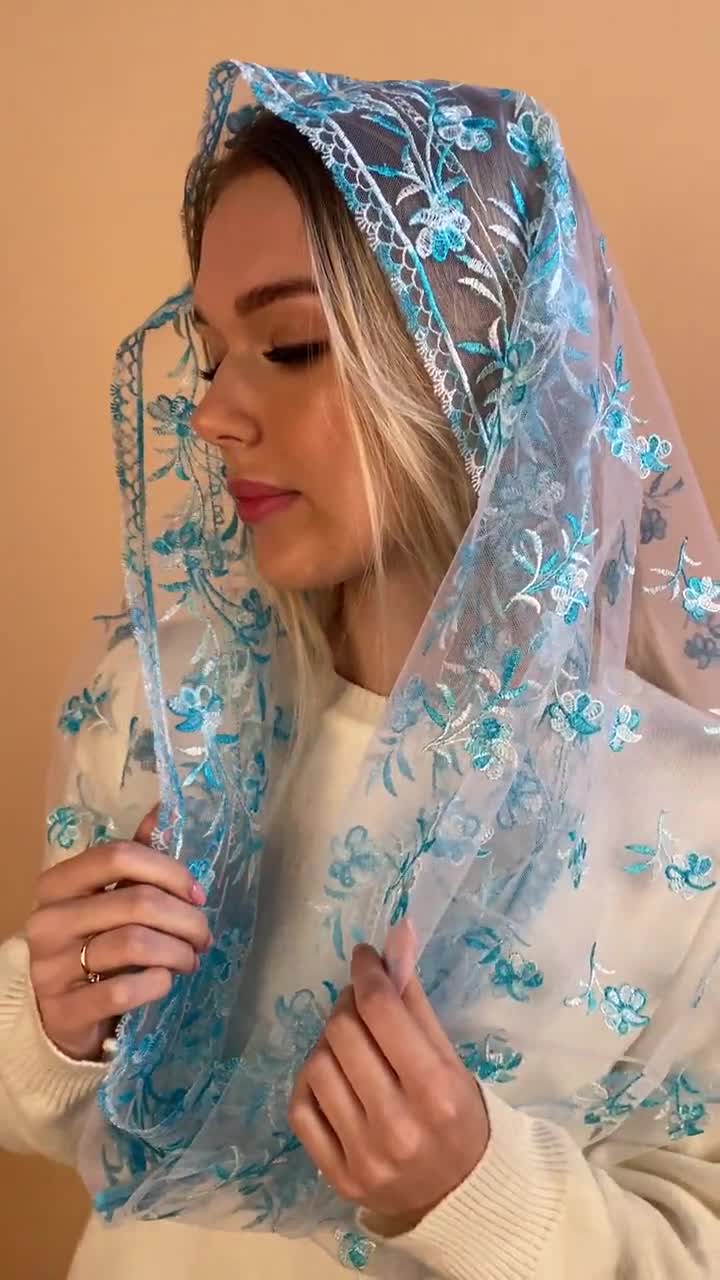 Our Lady's Purity Infinity Chapel Veil (Light Blue) – Filia Dei Veils