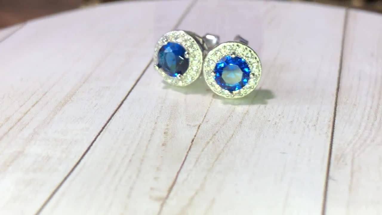 Cornflower Blue Sapphire Stud Earrings – Deliqa Gems