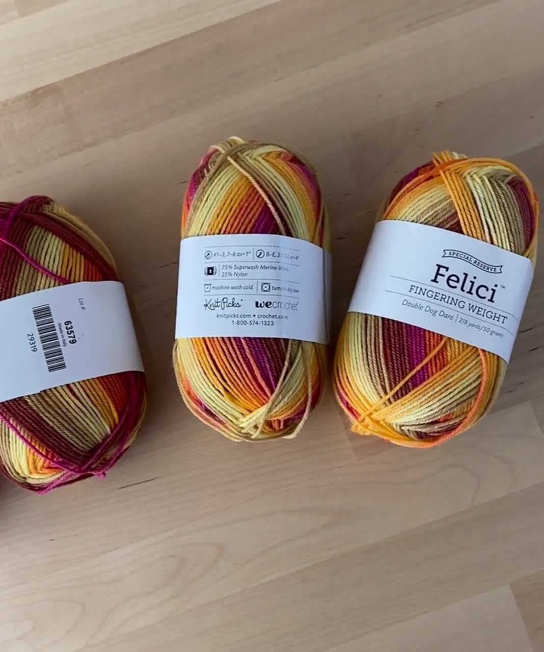 Knit Picks - FELICI - Fingering Weight Merino/Nylon blend Multi colored  yarns