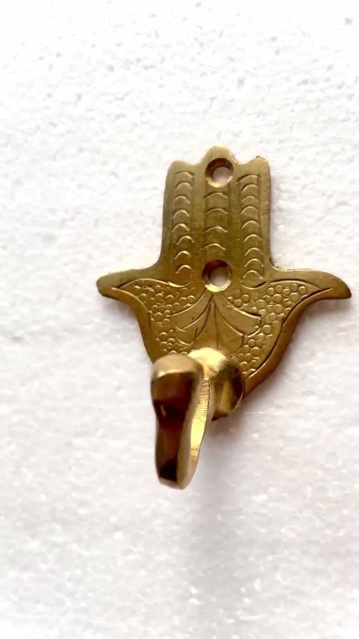 Moroccan Brass Hand of Hamsa Wall Hook - Souk and Soul
