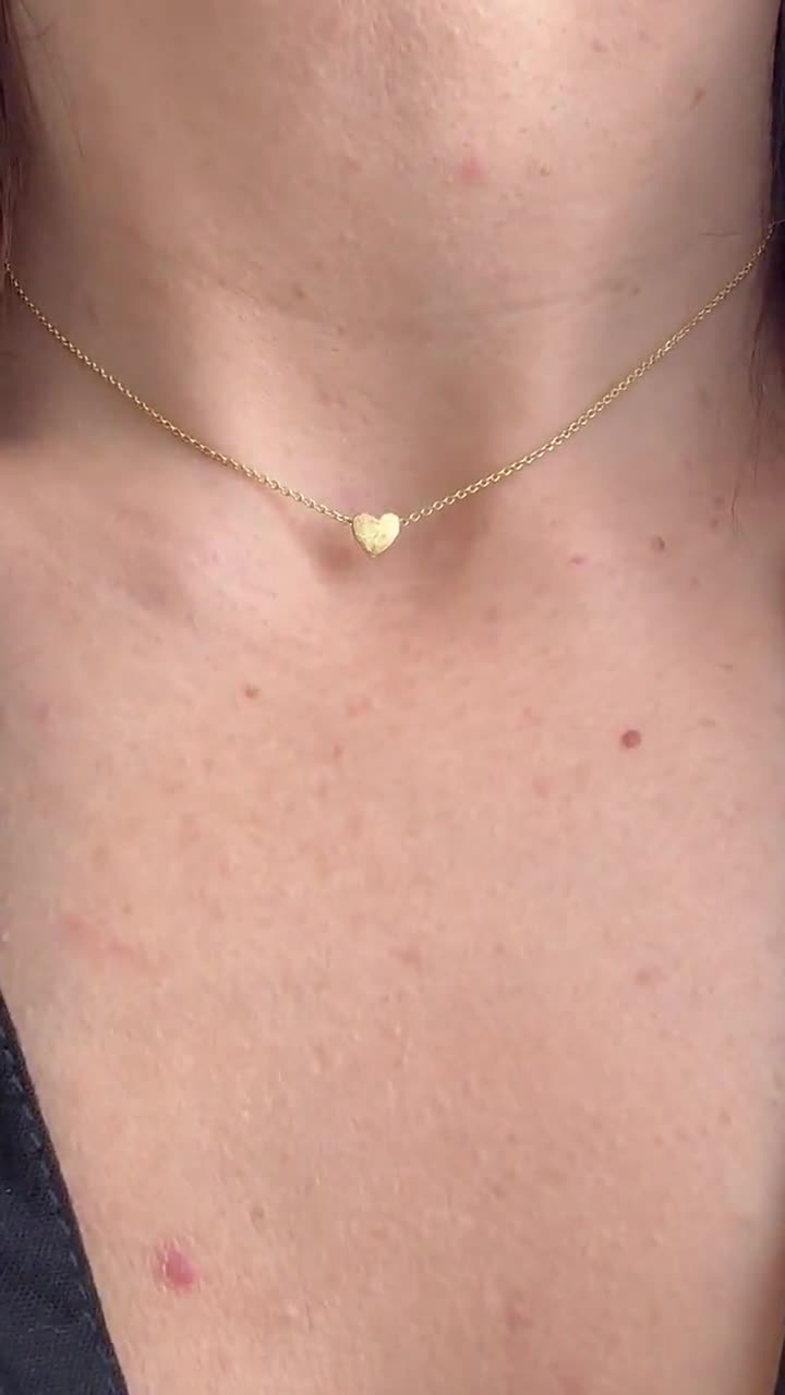 Small Heart Necklace, Tiny Heart Necklace, Dainty Heart