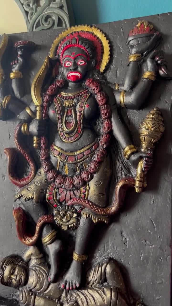 Kali Ma Goddess plaster wall shrine/ plaque