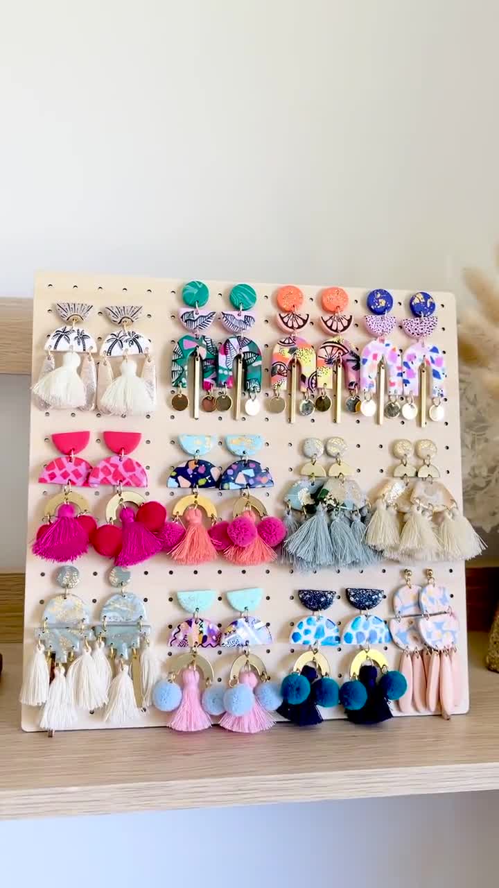 Exhibition of Wooden Jewelry | Earring Organizer