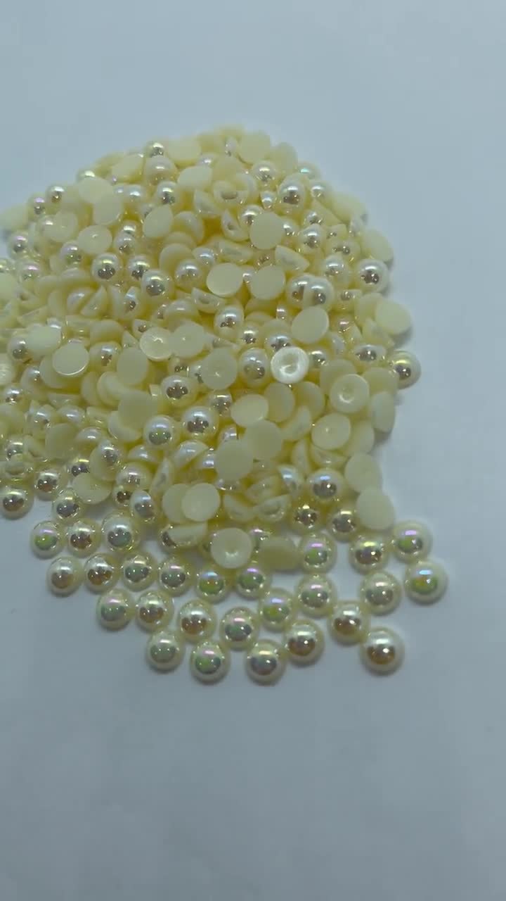 5mm Acrylic Off White Flat Back Pearls-0409-78