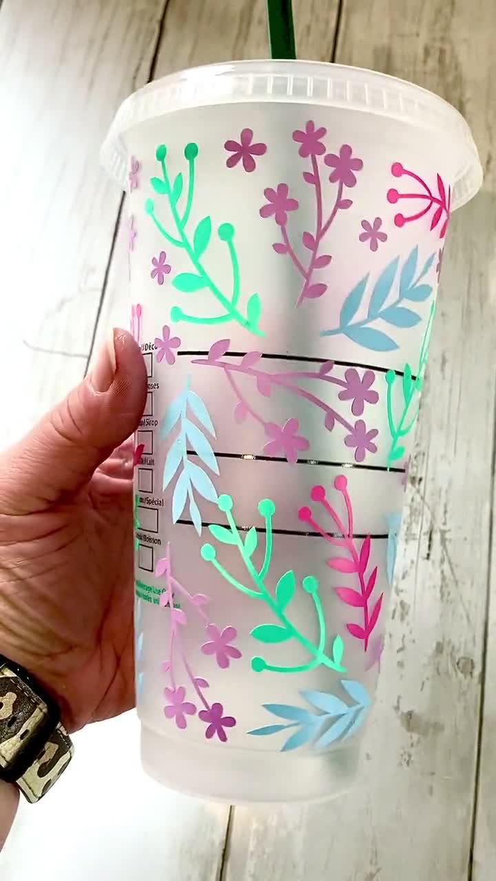 Custom Starbucks INSPIRED Venti Cold Cup Matte Pastel Florals