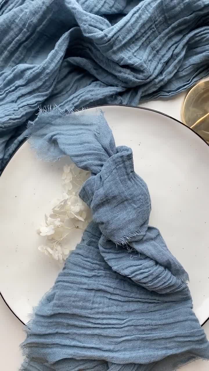 Cotton Gauze Crinkle Napkins 16x16 (5 pcs/pk) - Dusty Blue– CV Linens