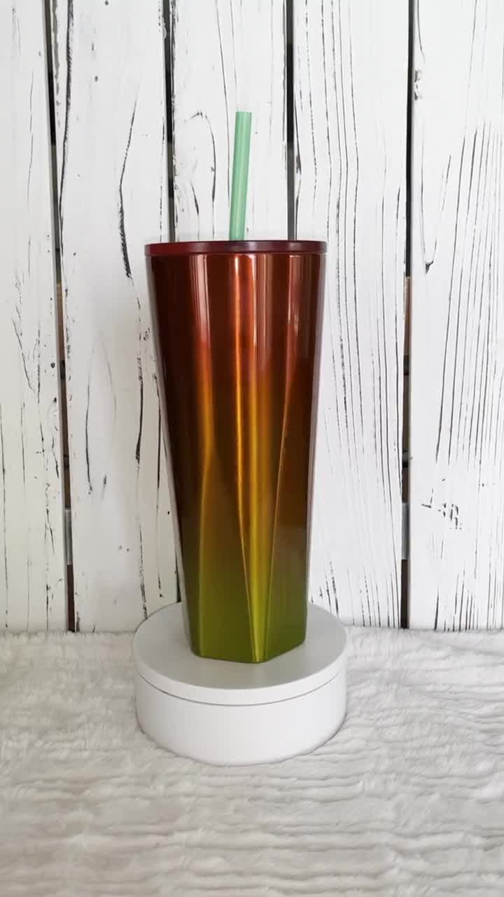 Starbucks, Accessories, Starbucks Sherbert Yellow Pink Orange Stainless  Steel Cold Cup Tumbler 24oz