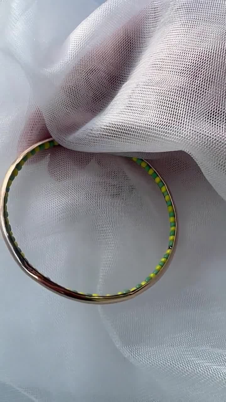 10k or 14k Solid Gold Handmade Orula Bangle Bracelet