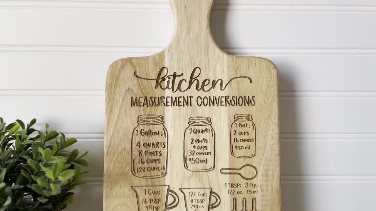 Personalized Cutting Board - Kitchen Measurement Chart, Bamb - Inspire  Uplift