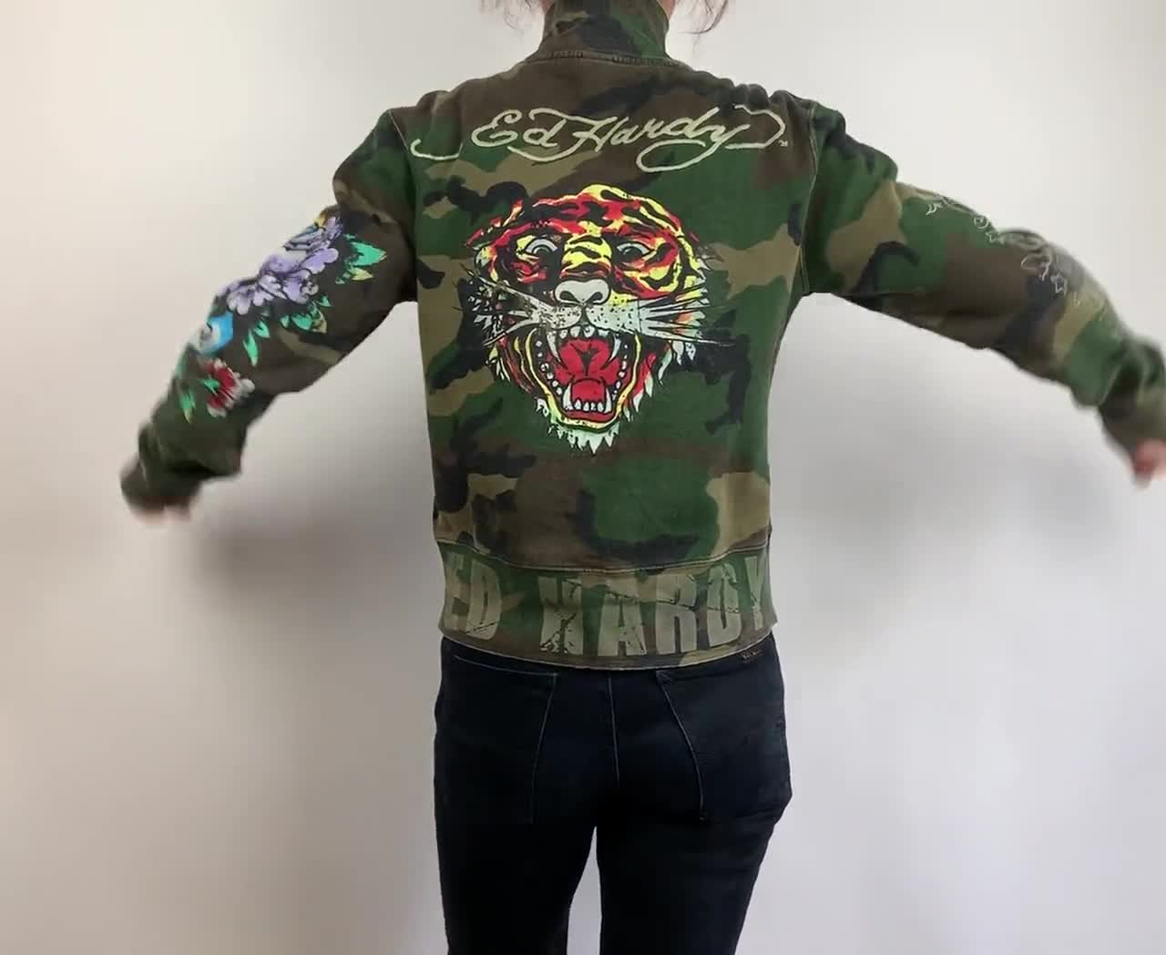 Ed Hardy Camouflage Track Jacket - Authentic Designer