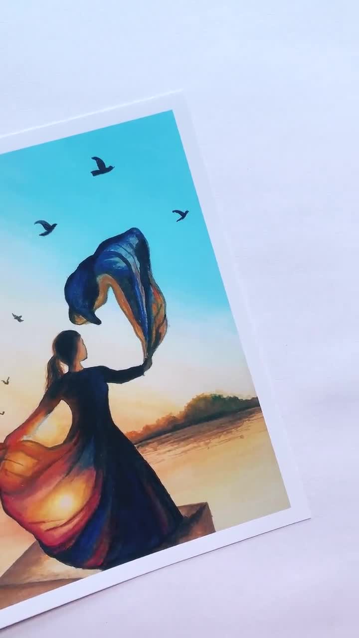 Update 129+ oil pastel drawing alone girl latest seven.edu.vn