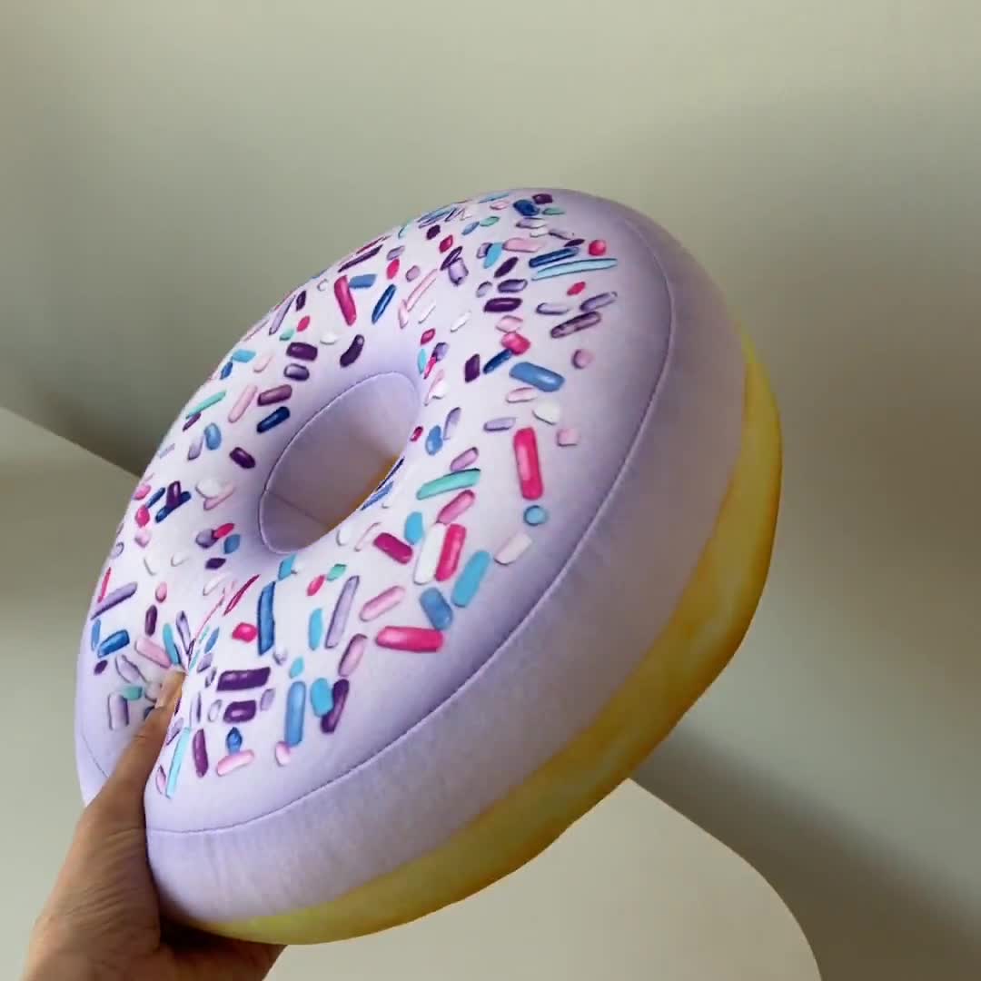 Donut Pillow / Donut light purple / Donut gift / Food Pillow