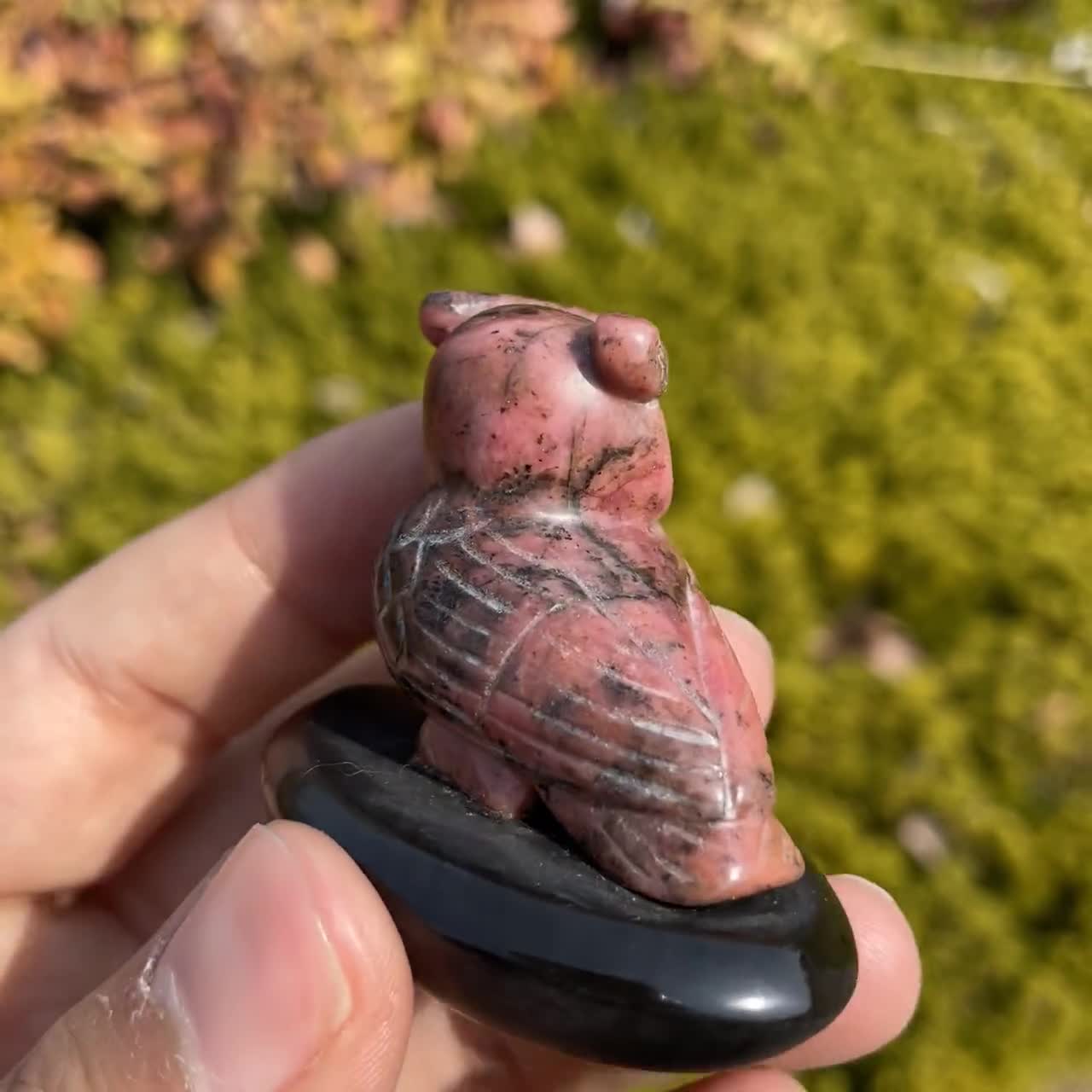 ロードナイトのフクロウ彫刻：癒しのクリスタル動物像 - Etsy 日本