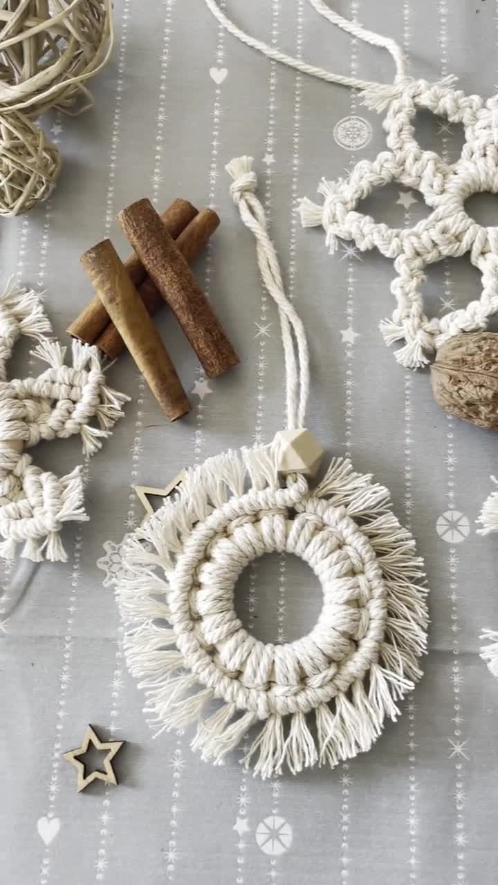 DIY Snowflake Ornament Macrame Kit by Set It Down