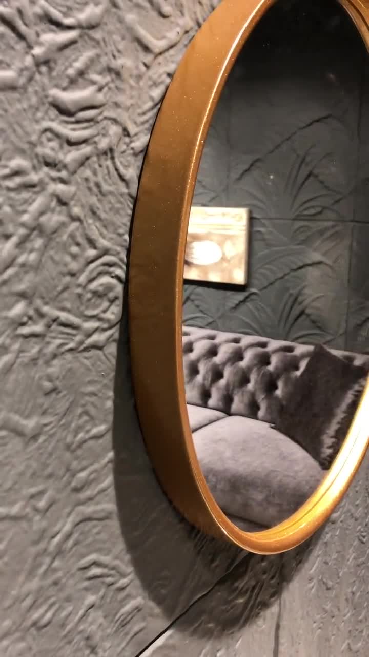 Decoración de pared de espejo redondo Espejos en forma para baño Espejo de  madera circular negro Espejo blanco grande para pared Espejo de nogal para  tocador -  México