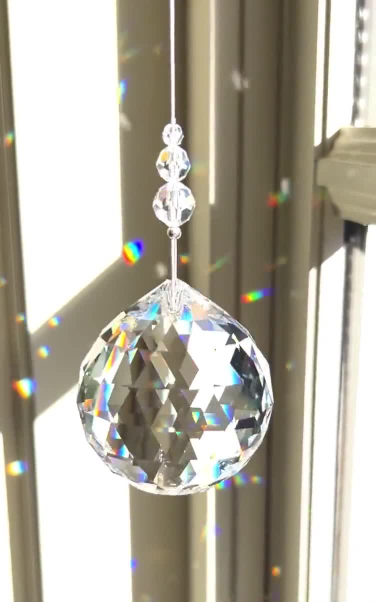 6 misure, sfera di cristallo con logo Swarovski inciso, acchiappasole,  creatore di arcobaleno per finestra di casa SIMPLICITY II -  Italia