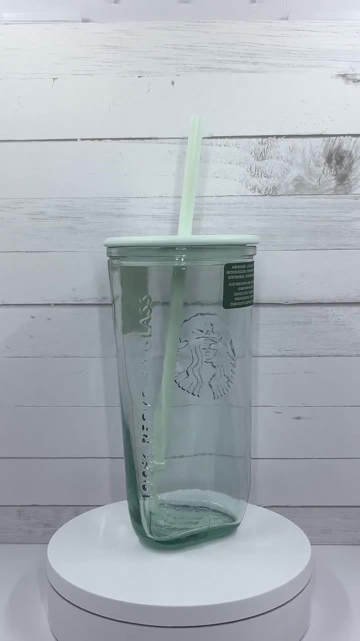 STARBUCKS Recycled Glass Cold-To-Go Cup Light Peach 16 Fl Oz Grande Size