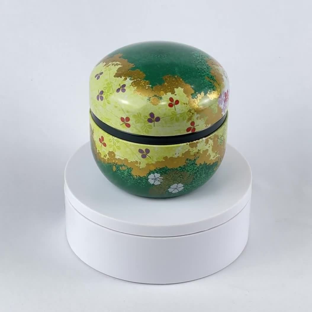Japanese Haru Green Lacquered Tea Tin - Shizen Cha - Etsy